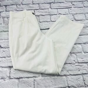 Corduroy Womans Pants Large White Relaxed Loose Trouser Office Casual Career